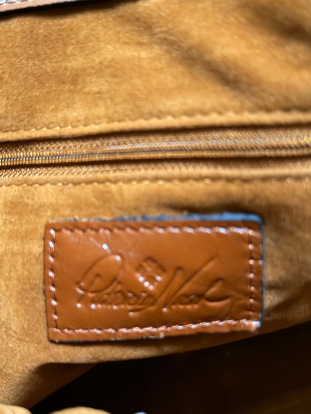 Patricia Nash Tan  Leather Satchel with Buckle Detail